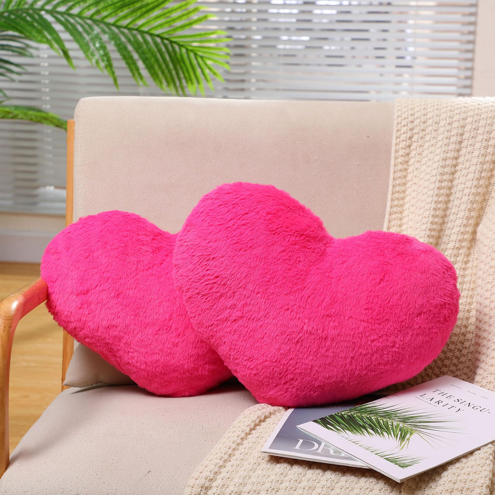 Amazon.com: Remerry 2 Pcs Valentine's Day Heart Throw Pillow Plush