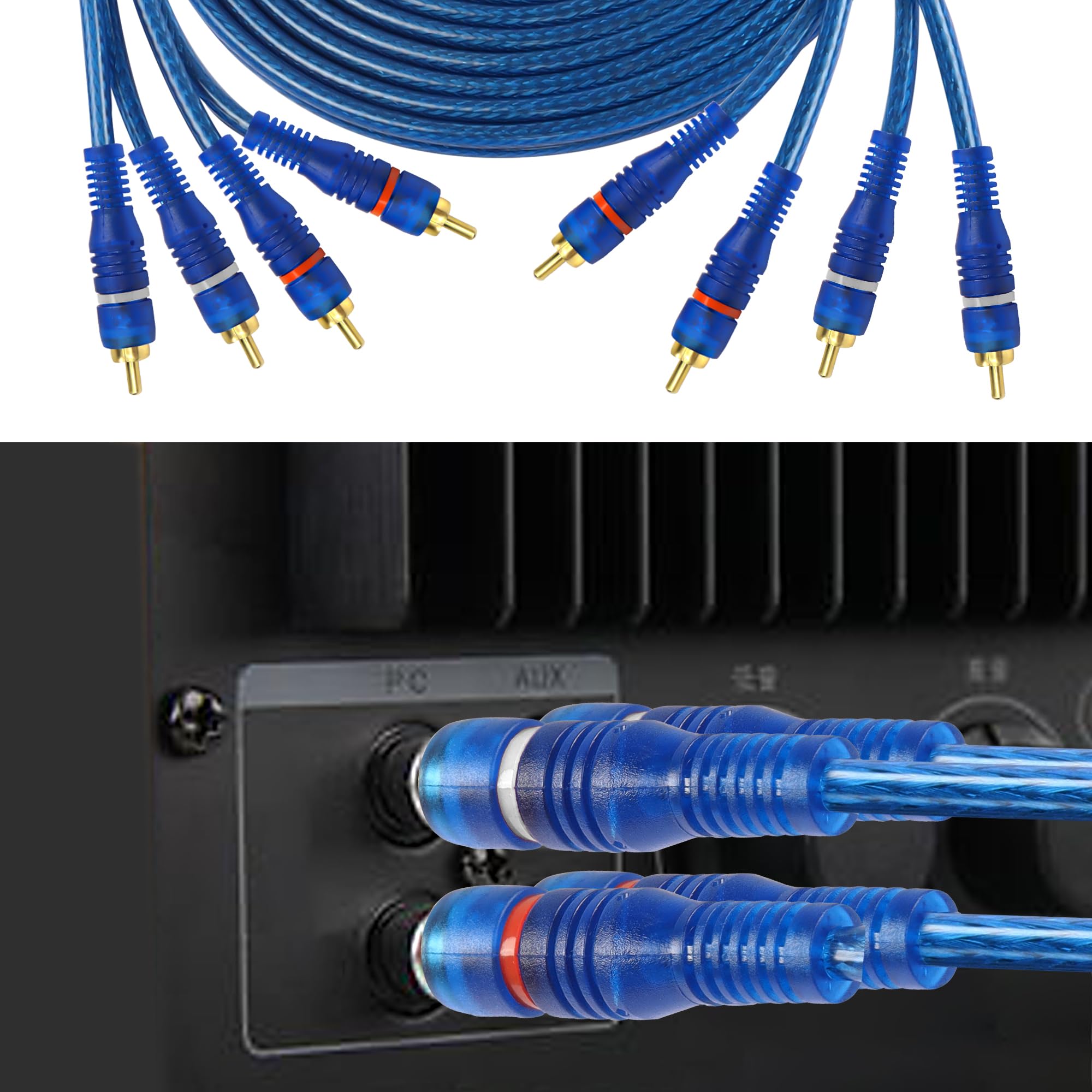 Amazon.com: MEIRIYFA 4 Channel RCA Car Audio Interconnect Cable, 4