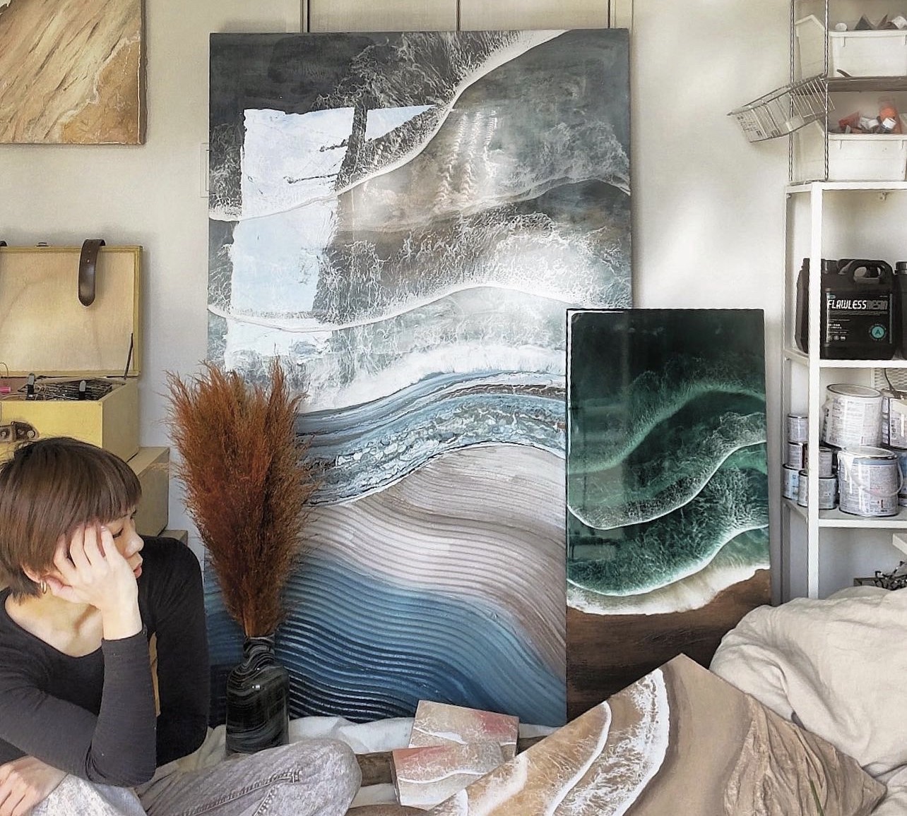 Amazon.co.jp: フローレスレジン 海アート用エポキシ樹脂 速乾/高粘度