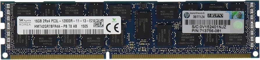 HP 16GB 2RX4 PC3L-12800R-11 DDR3 1600 (PC3 12800) Memory Kit