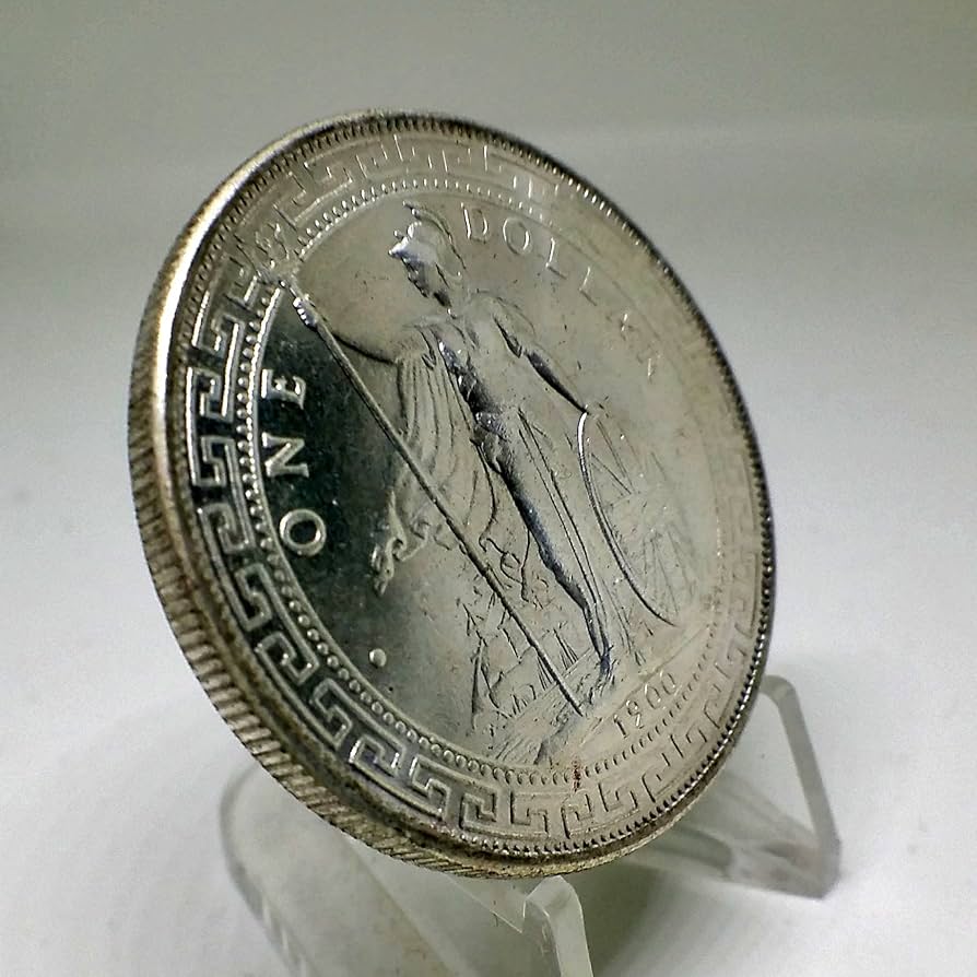 Amazon.co.jp: イギリス銀貨 貿易銀 1Dollar レプリカ 1900年 : ホビー