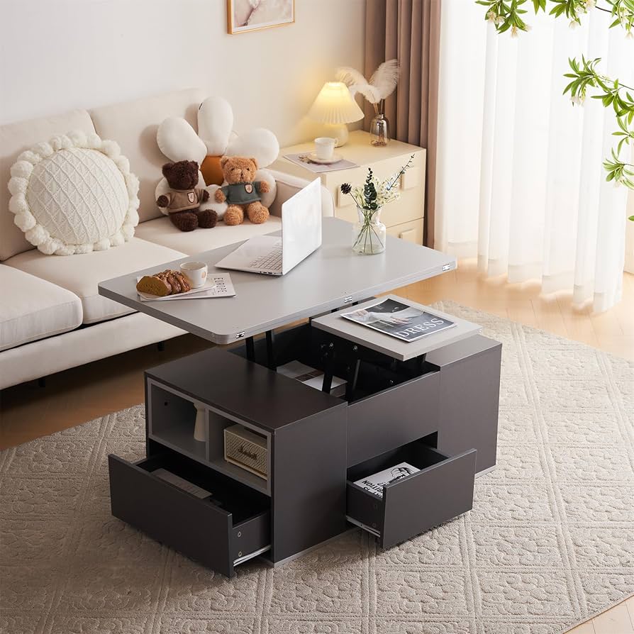 Amazon.co.jp: ローテーブル 昇降式 おしゃれ 高さ調節可能 センター