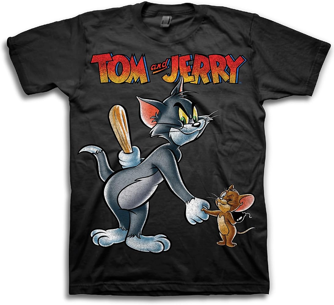 Tom & Jerry Mens' Throwback T-Shirt, Black, Small : Amazon.ca