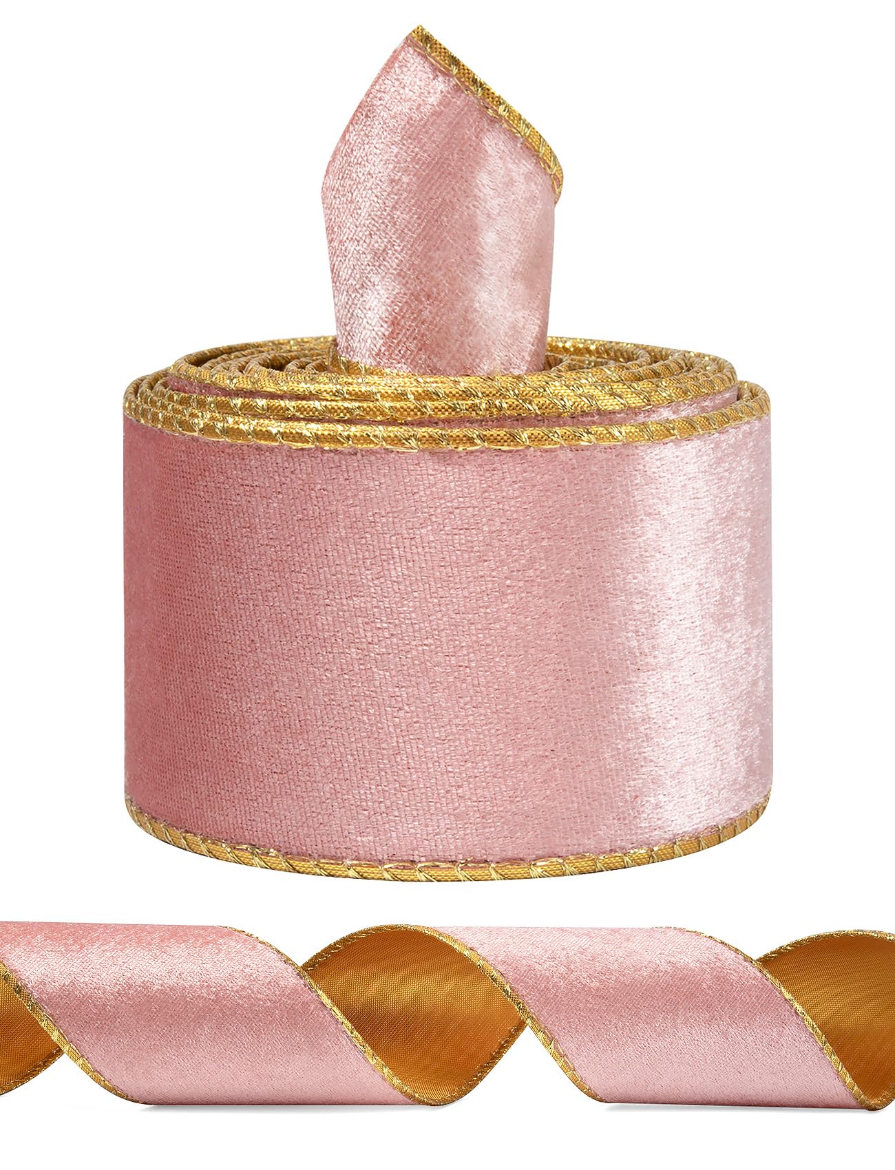 Amazon.com: Pink Wide Velvet Ribbon Wired for Christmas Tree