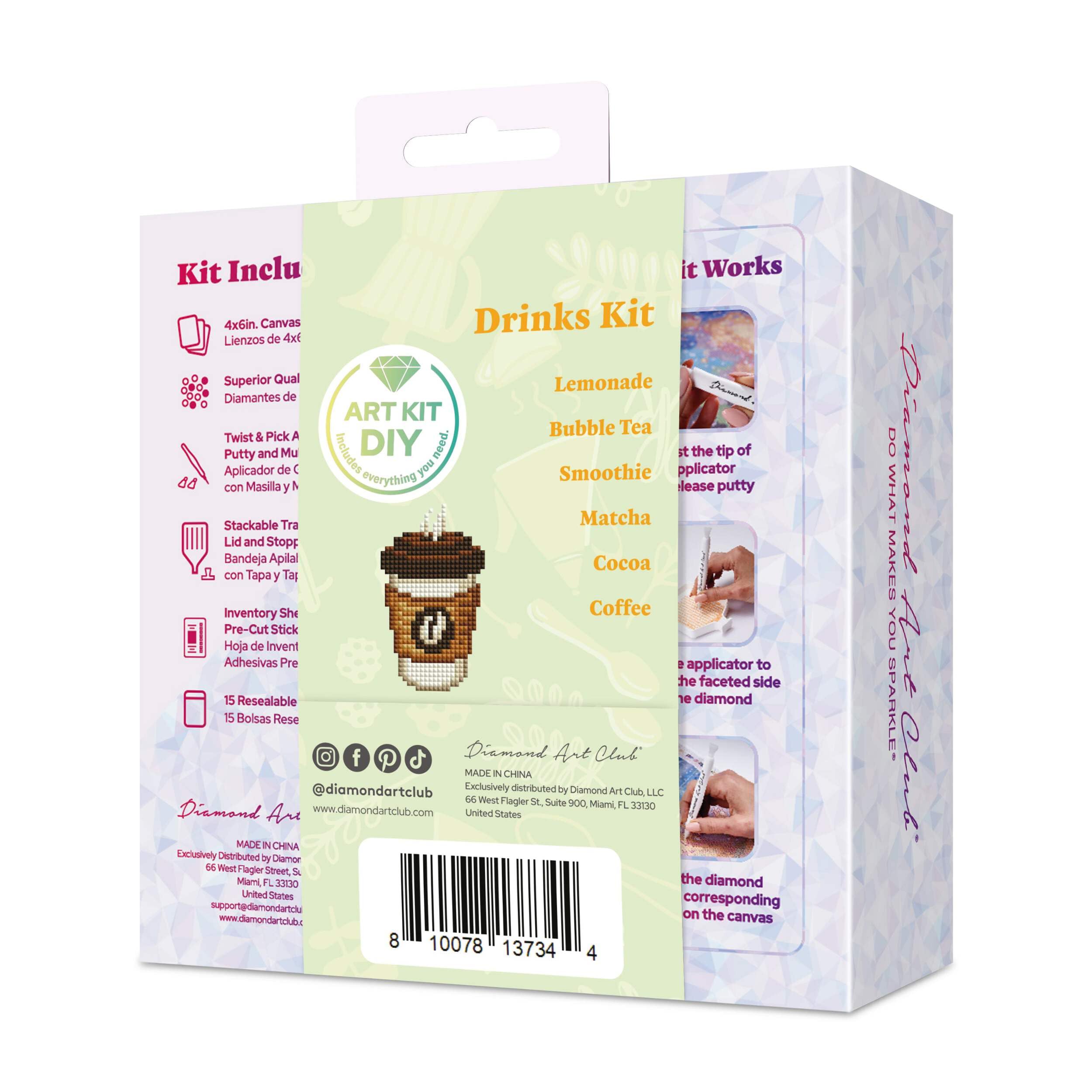 Amazon.co.jp: DIAMOND ART CLUB ドリンク ミニダズル、楽しいDIY