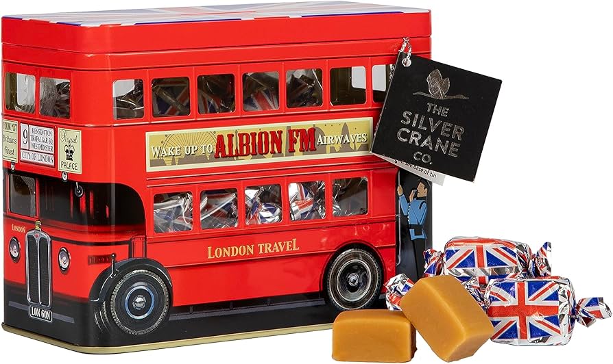 London Bus Souvenir Tin with Vanilla Fudge - Christmas Fudge