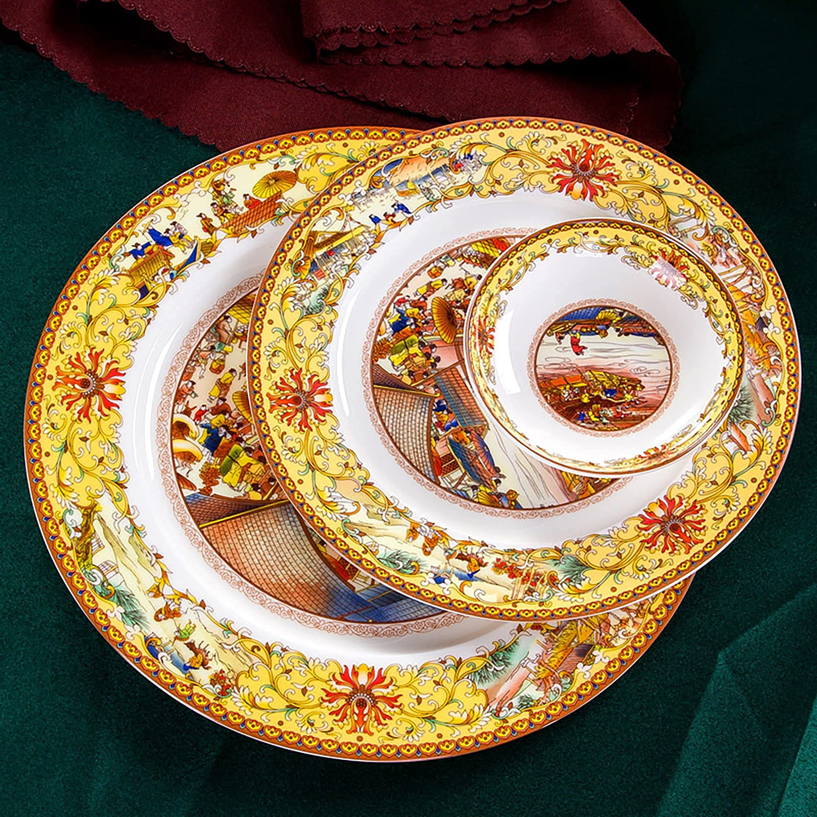 Amazon.co.jp: ボーンチャイナ食器セット、磁器ファインボーンチャイナ