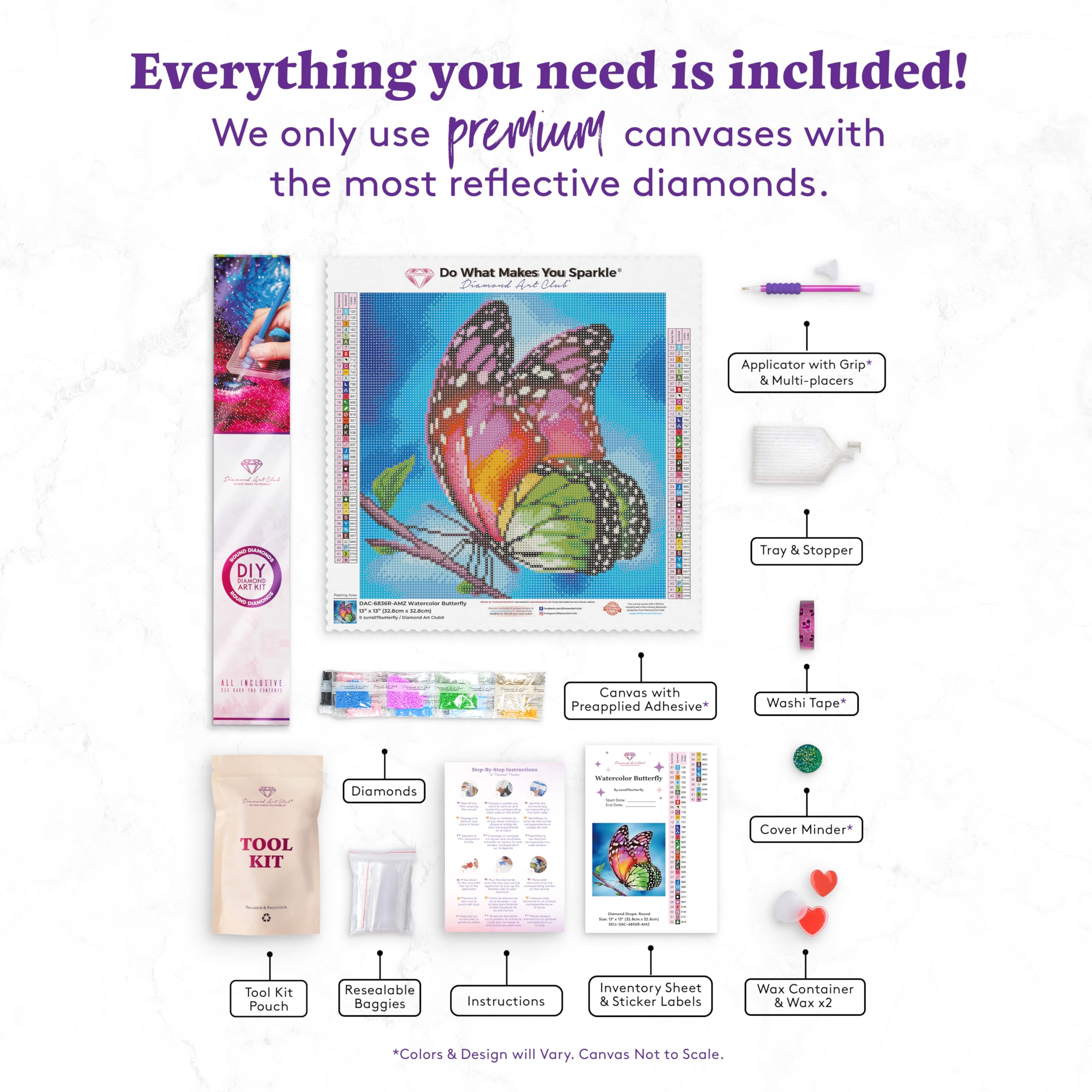 Amazon.com: DIAMOND ART CLUB Watercolor Butterfly Diamond Painting