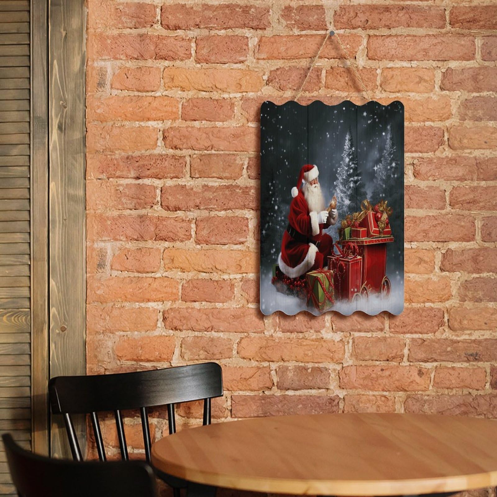 Amazon.co.jp: バーチウッドサイン、メリークリスマスサンタのギフト