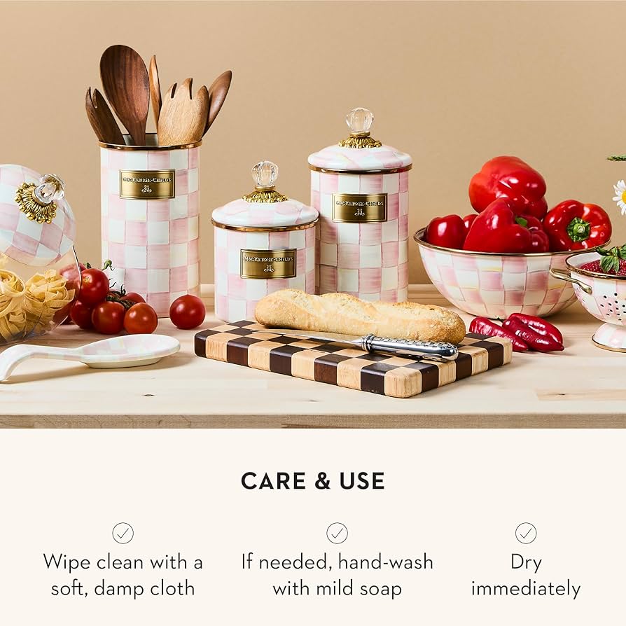 Amazon.com: MACKENZIE-CHILDS Large Enamel Canister, Kitchen