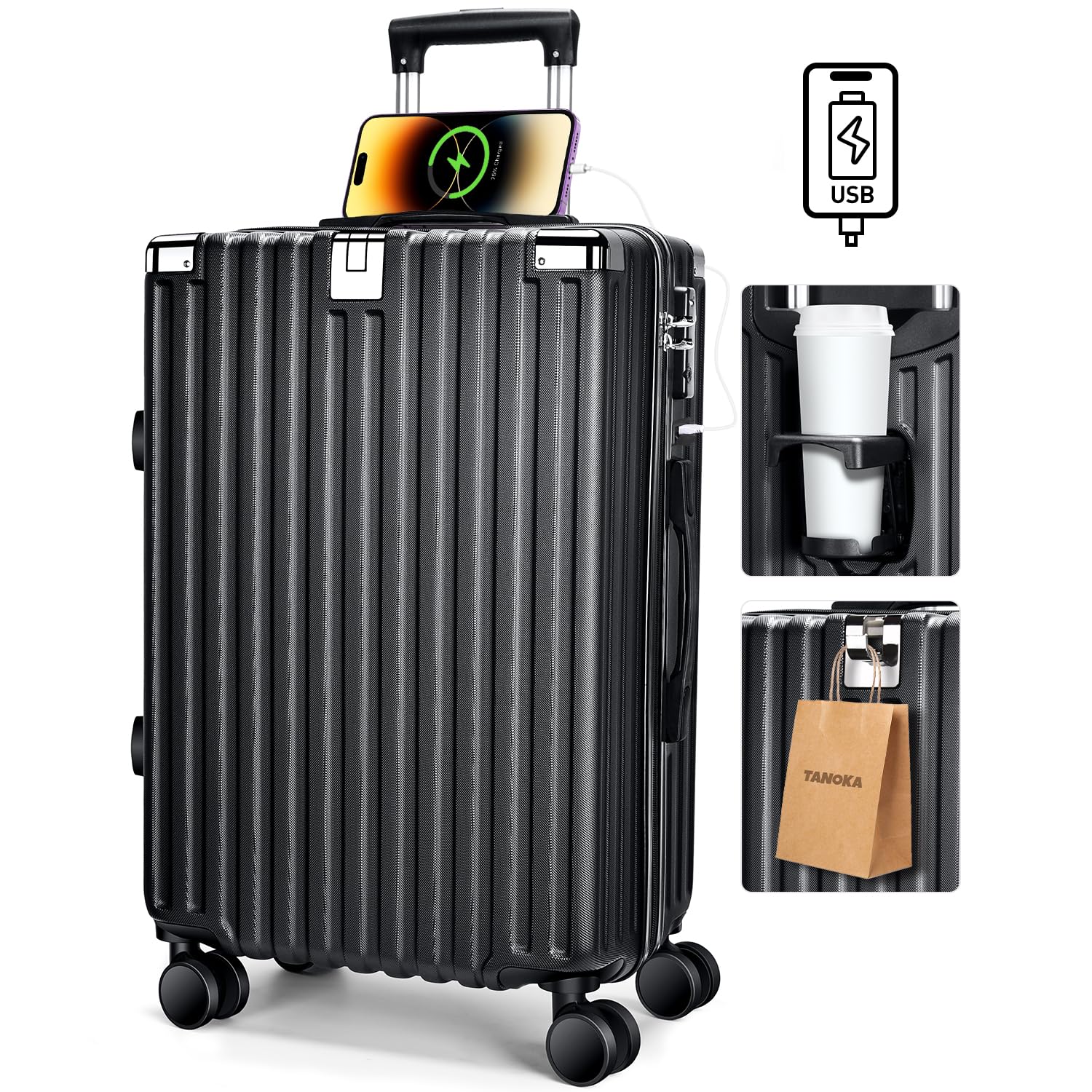 Amazon.co.jp: [Tanoka] スーツケース 機内持込 超軽量 キャリーケース