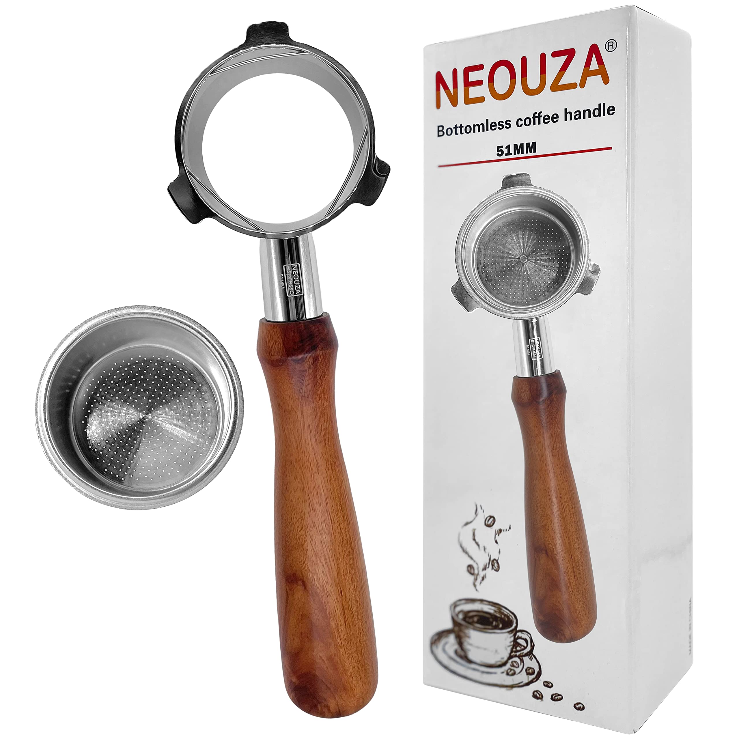 Amazon.com: NEOUZA 51mm Bottomless Portafilter Compatible with De