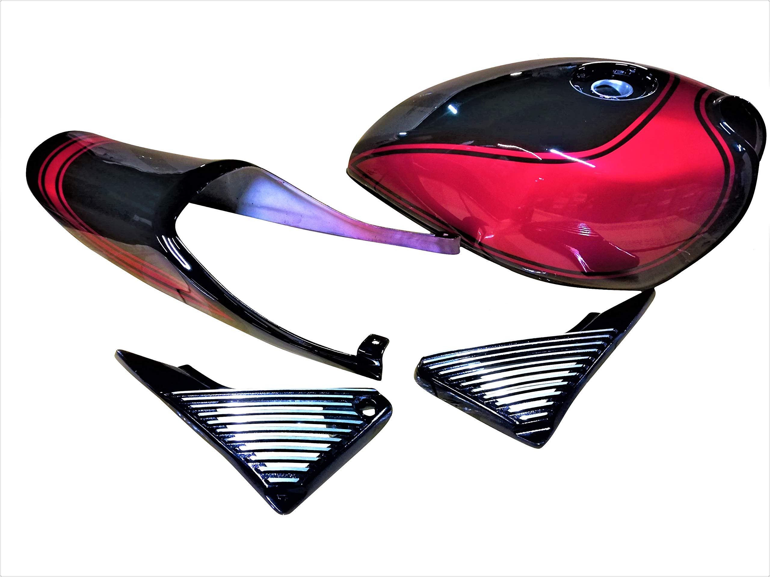 Amazon | ゼファー400 外装 セット 黒赤/タンク サイドカバー