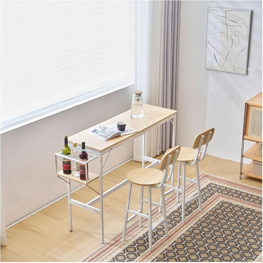Amazon｜WALYDYY カウンターテーブル 3点セット バーカウンター お洒落