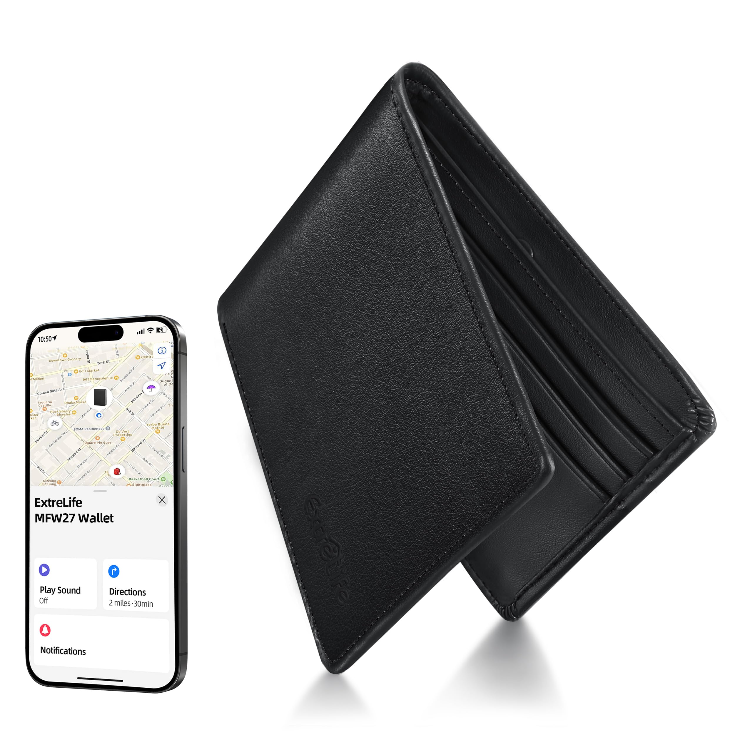 Amazon.com: Wallet with Tracker for Men, Works with Apple Find My