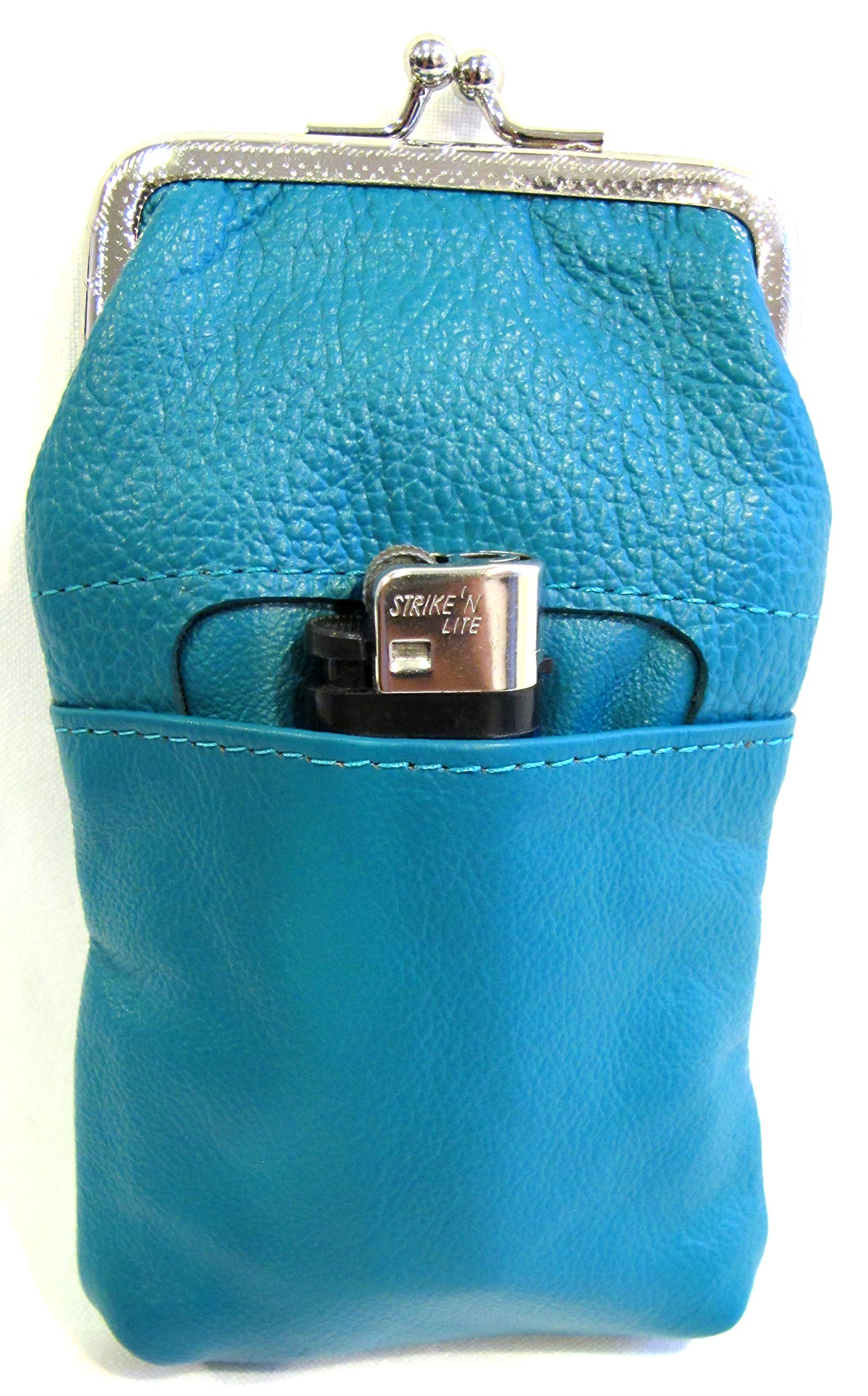Amazon.com: Women 100% Pure Leather Cigarette Case Lighter Match