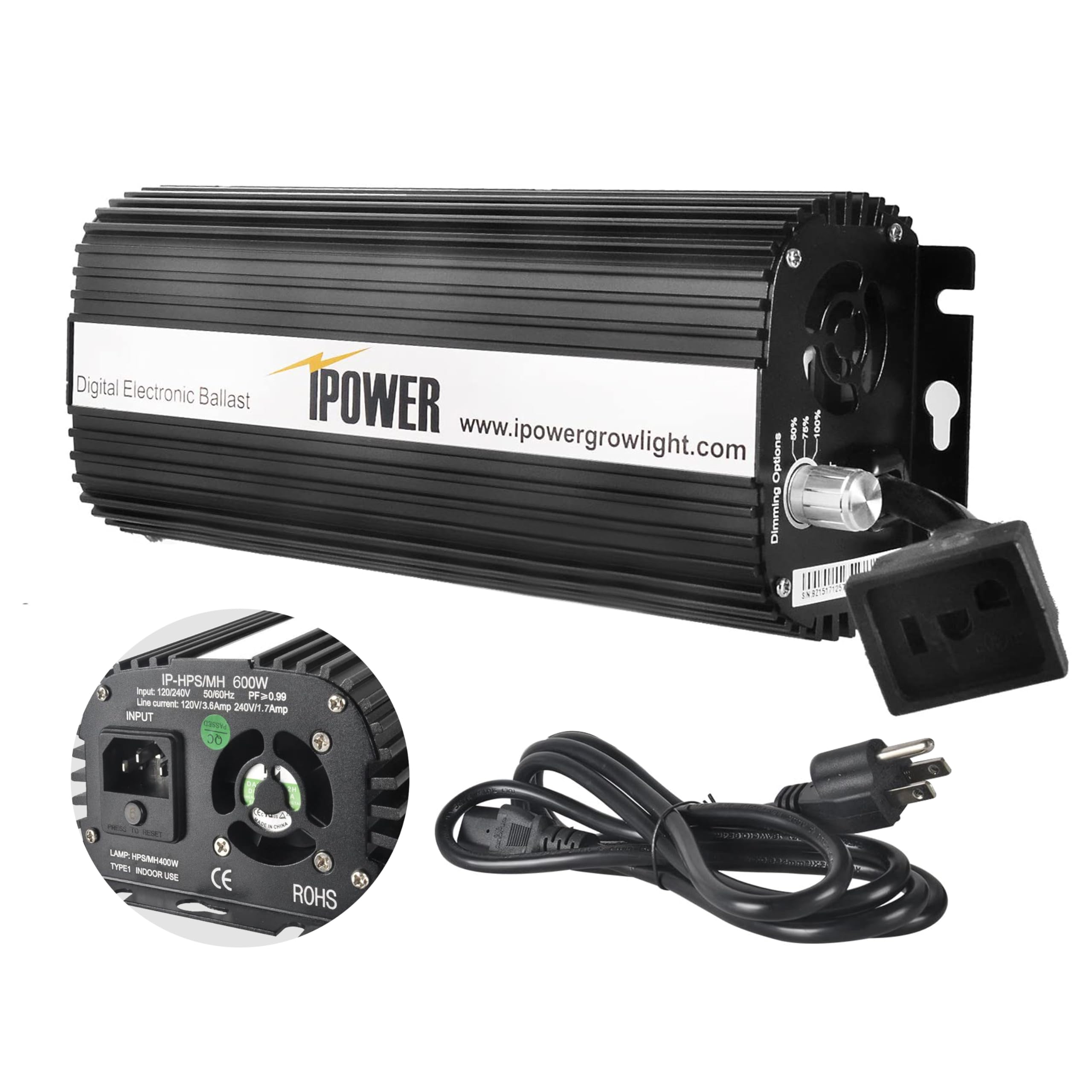 Amazon.com : iPower 600W Ballast, Digital Dimmable Electronic