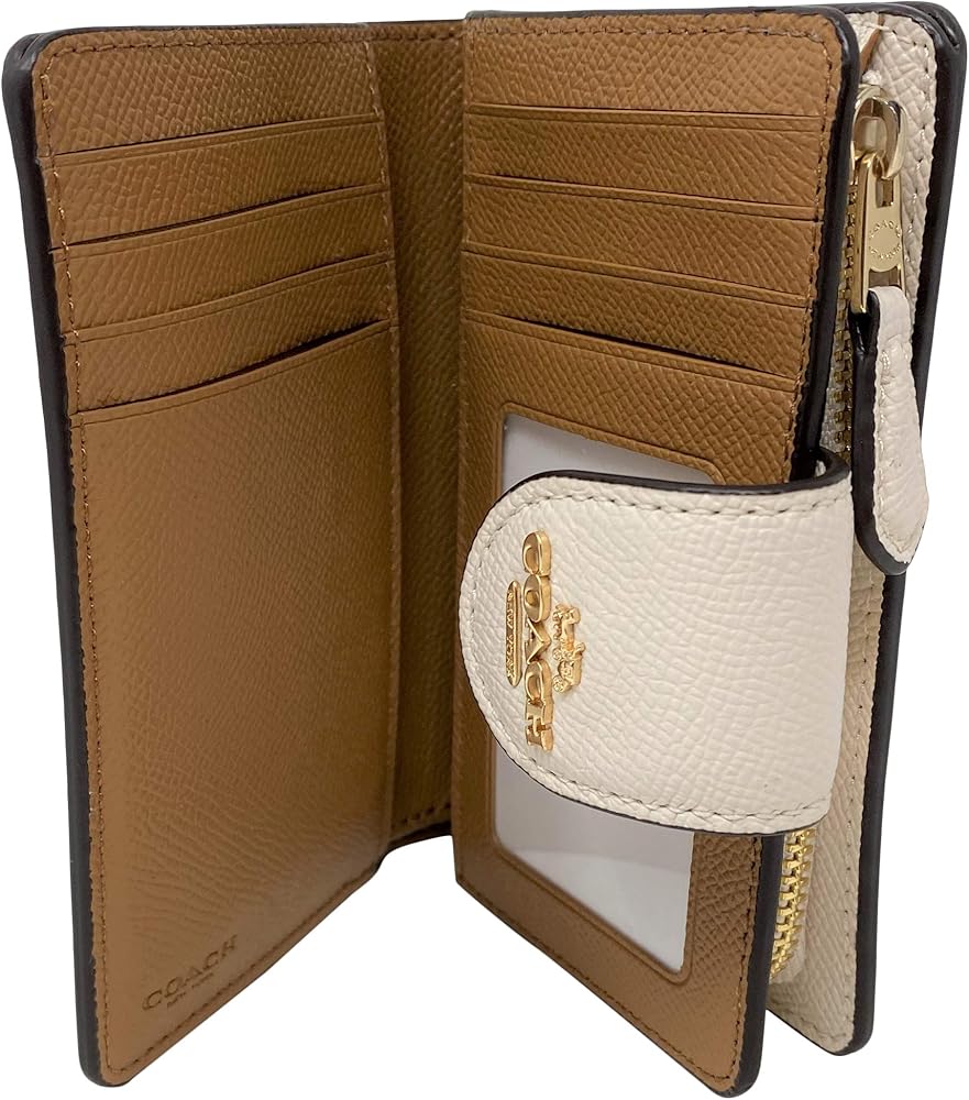Coach Crossgrain Leather Medium Corner Zip Wallet Chalk Style No