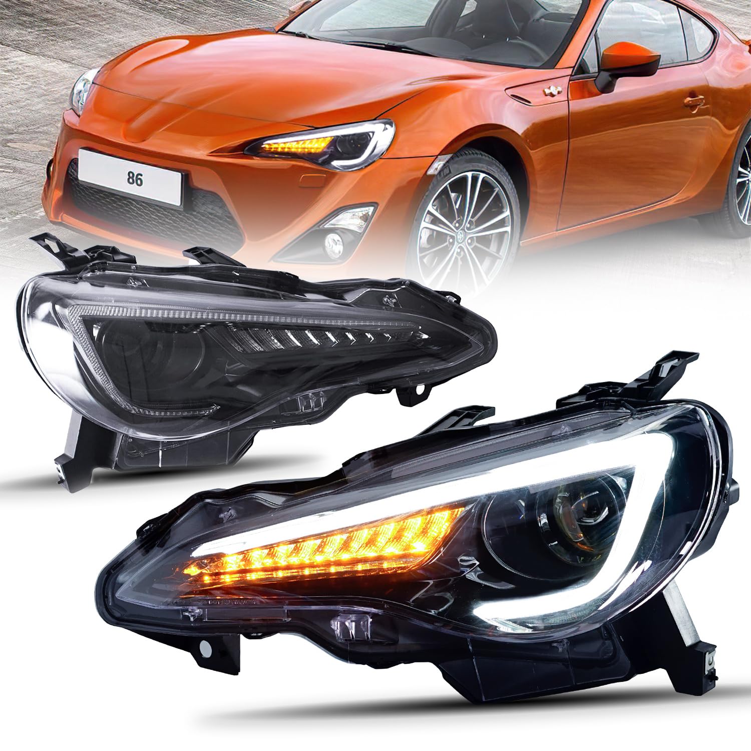 Amazon | VLAND製 プロジェクターヘッドライト適合Toyota トヨタ GT86