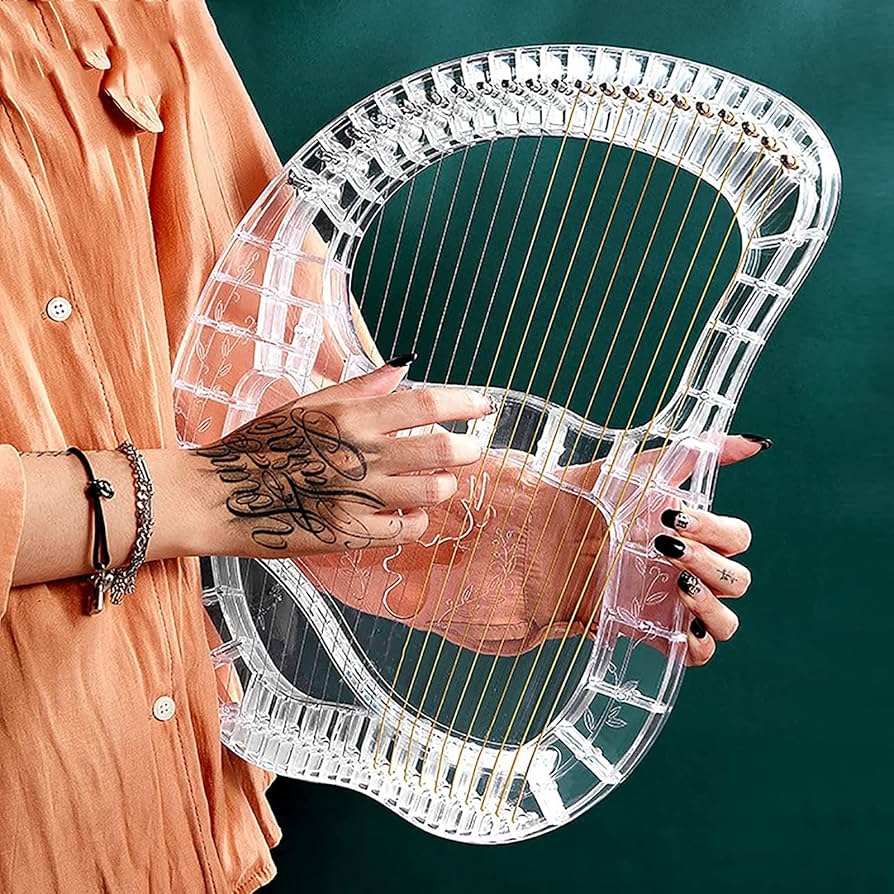 Amazon.co.jp: 21弦透明リラハープ、チューニングレンチ付きクリスタル