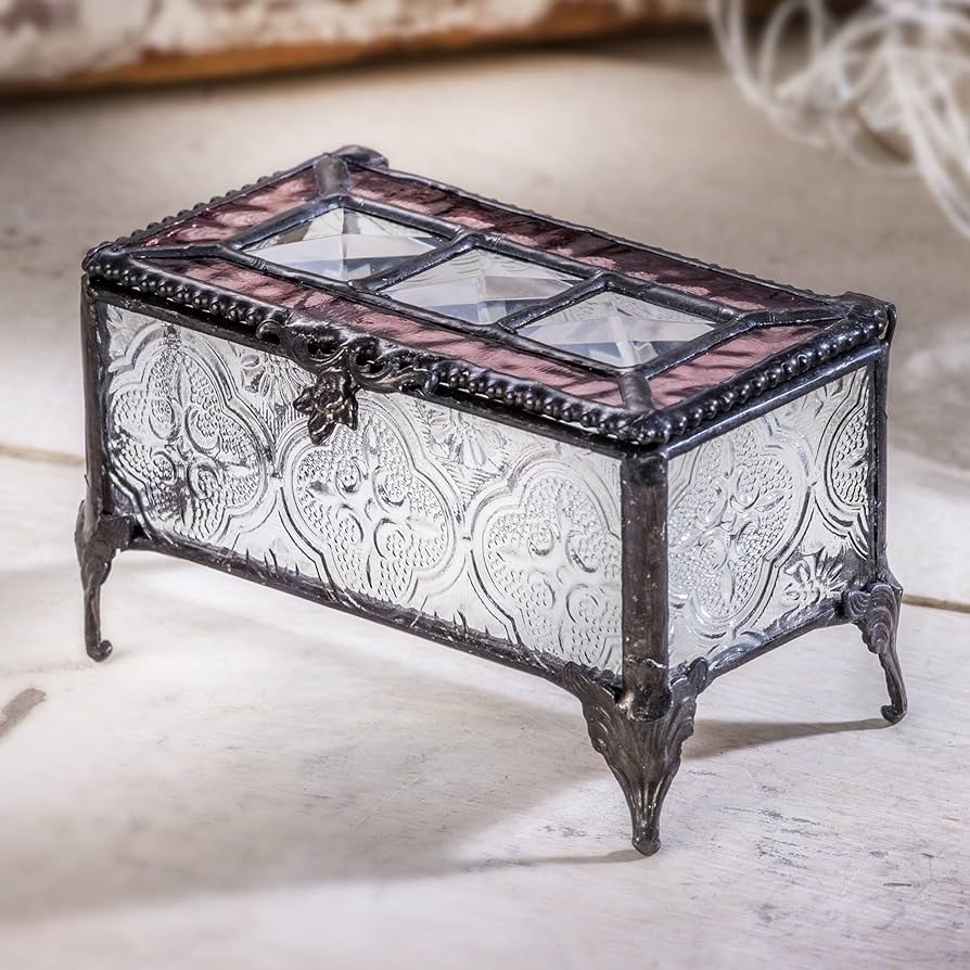 Amazon.com: J Devlin - Vintage Stained Glass Jewelry Box Trinket