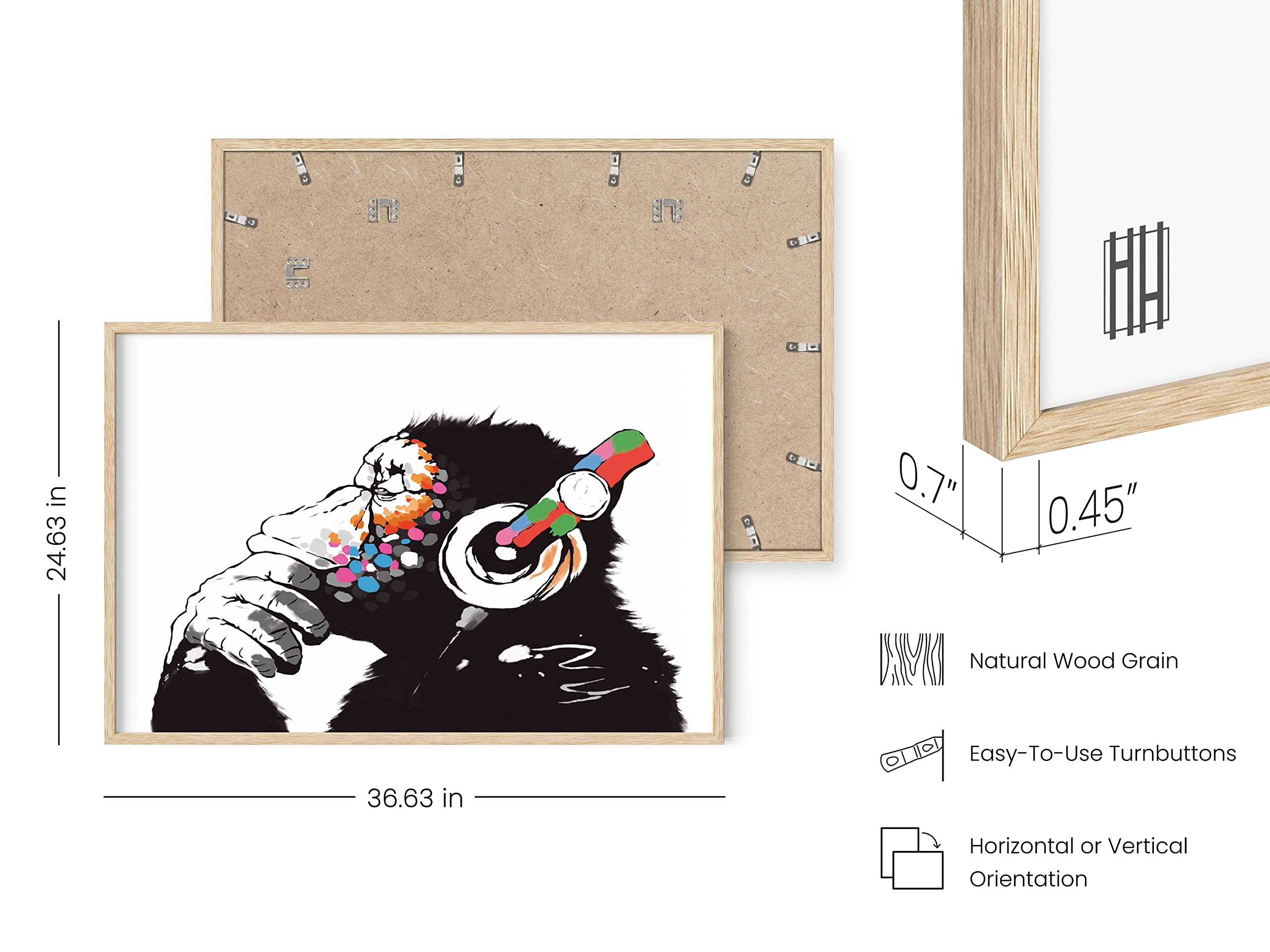 Amazon.co.jp: HAUS AND HUES バンクシー ゴリラ ウォールポスター