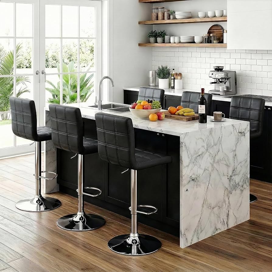 Amazon｜ZENY カウンターチェア 4脚セット 昇降式 回転 カウンター椅子