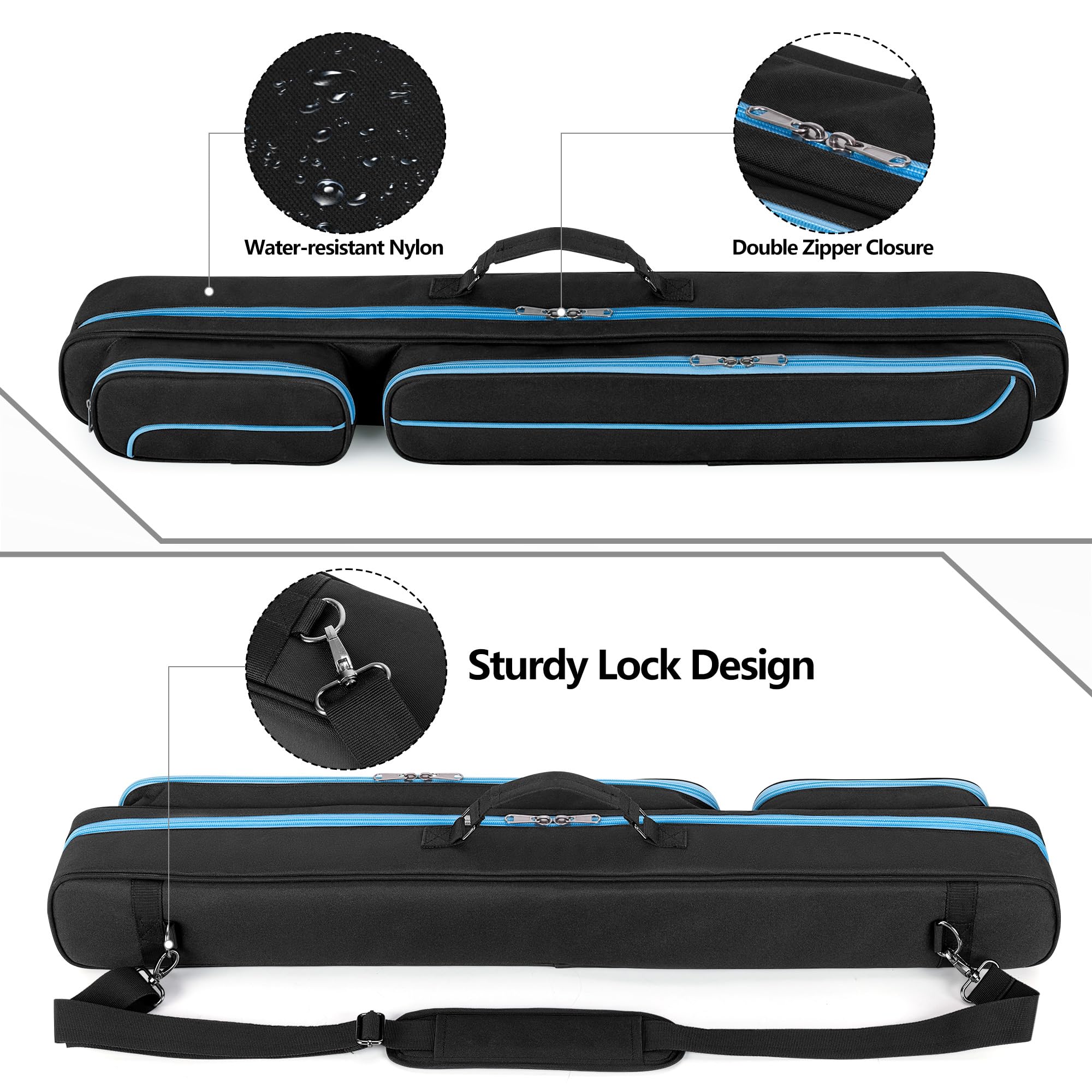 Amazon.co.jp: GOBUROS キューケース バット2本とシャフト2本収納可