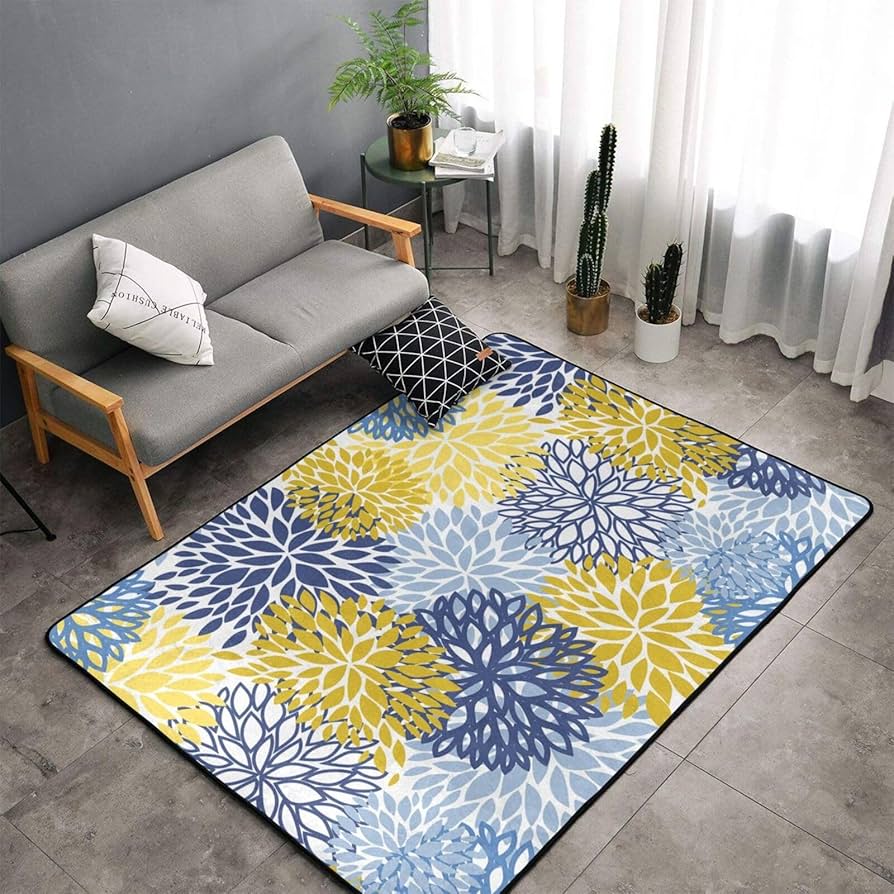 Amazon.com: Jbofyee Blue Yellow And Navy Chrysanthemum Flowers