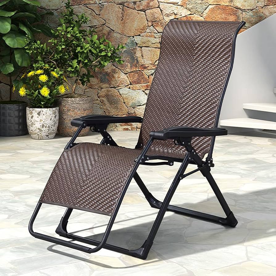 Amazon｜Yeenuoヘッドレスト付きラタンゼログラビティチェア、幅広の