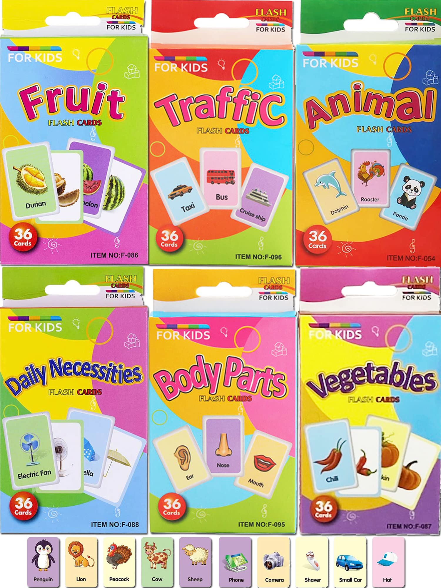 Amazon.co.jp: Femtos フラッシュカード 英単語 6種セット(216枚) 基礎