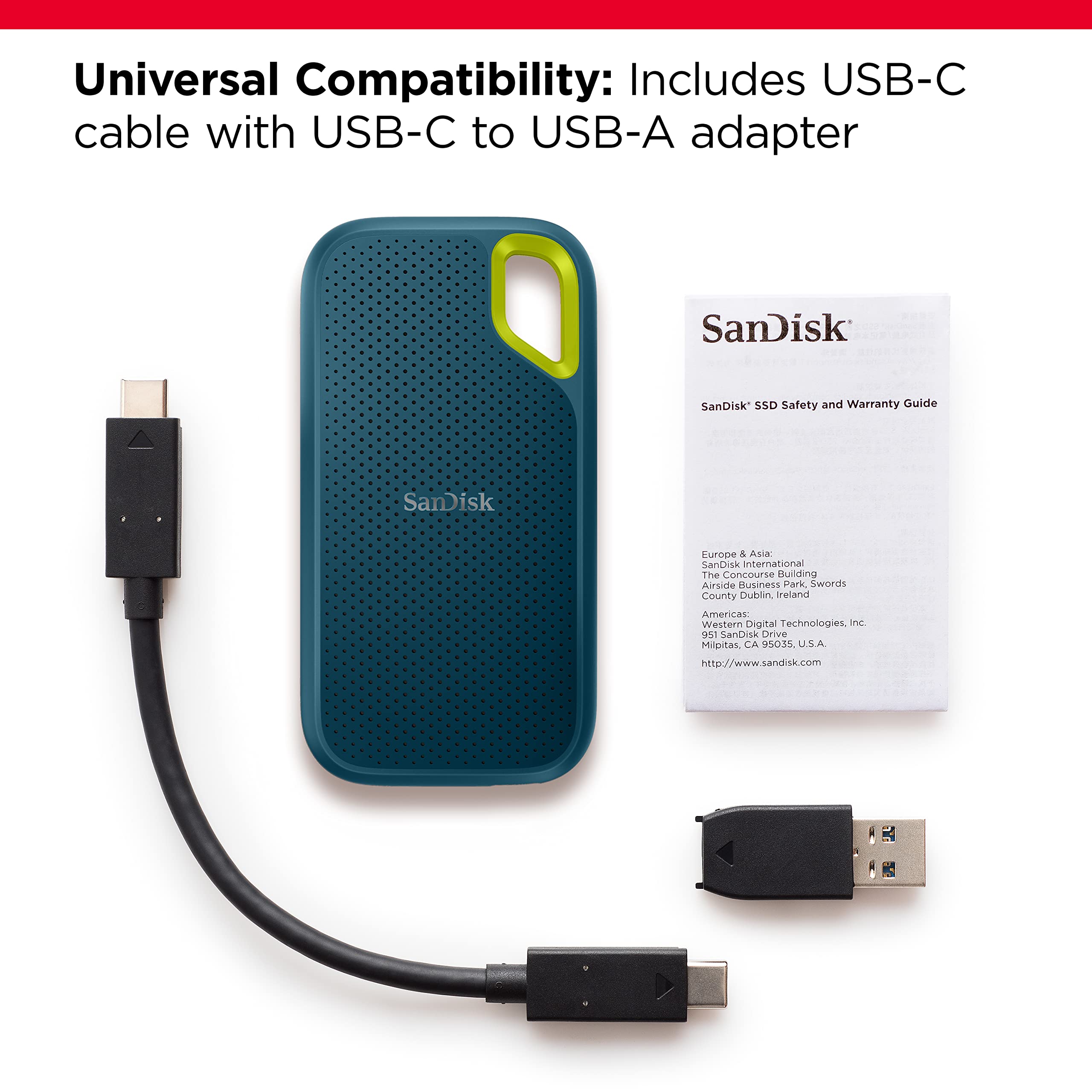 Amazon.com: SanDisk 2TB Extreme Portable SSD - Up to 1050MB/s, USB