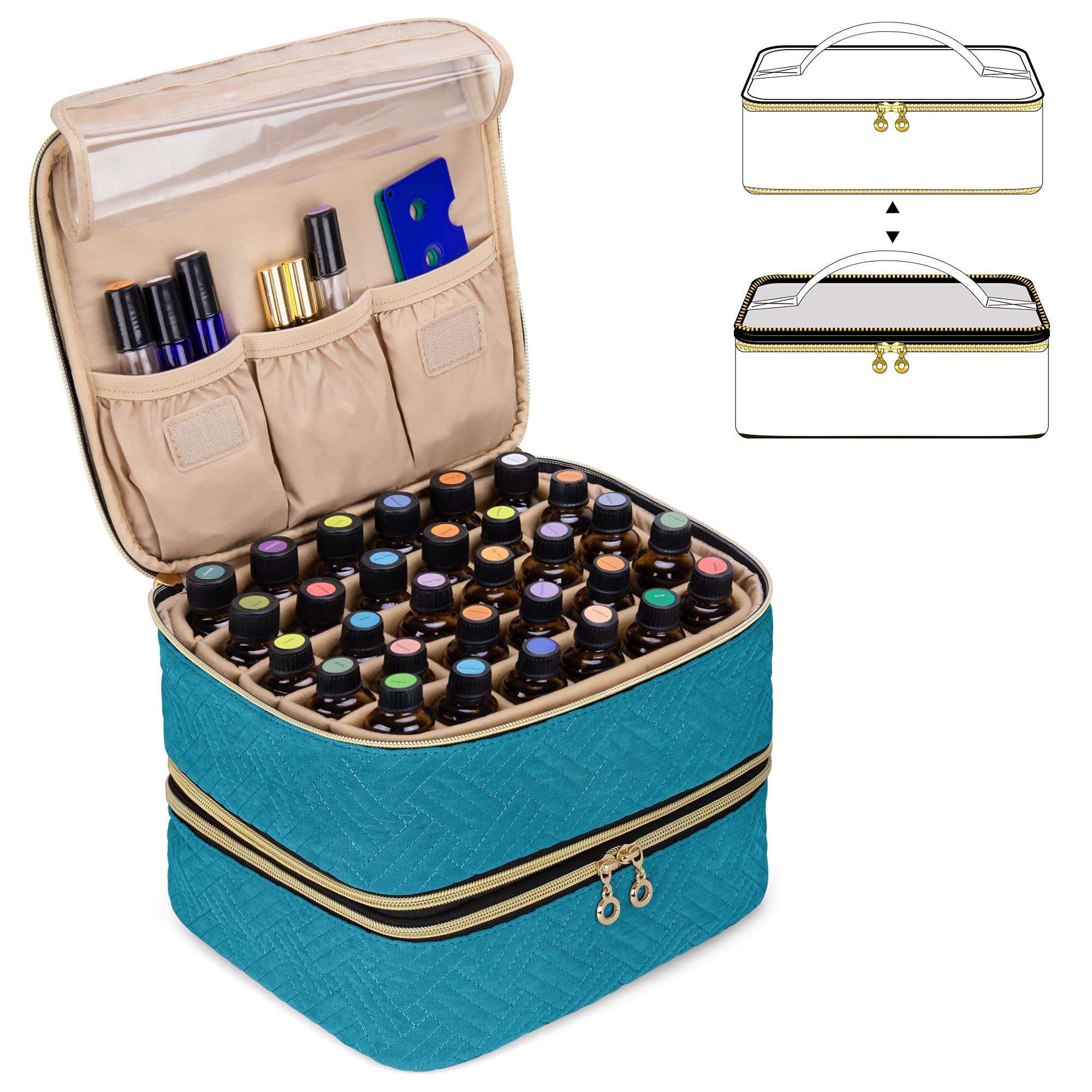 Amazon.co.jp: Luxja アロマケース 60本用(5ml-30ml) 精油ケース