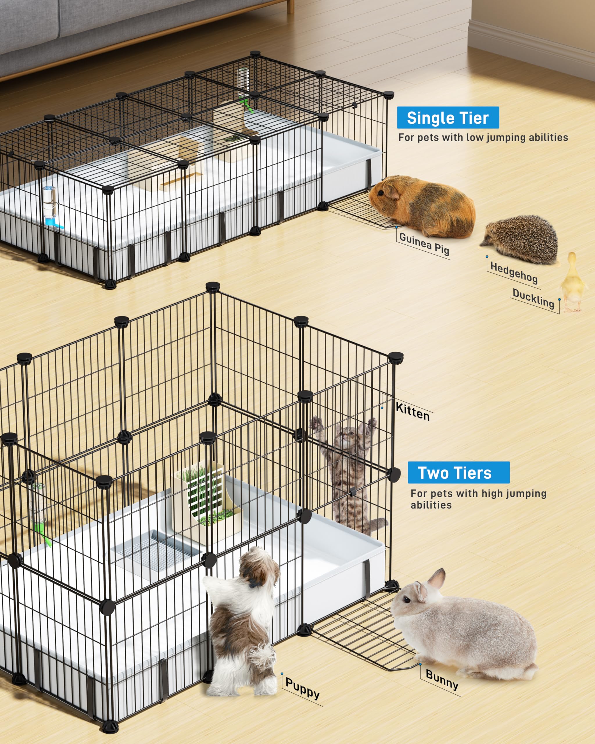 Amazon | BUCATSTATE モルモットケージ フロアマット付き 20パネル