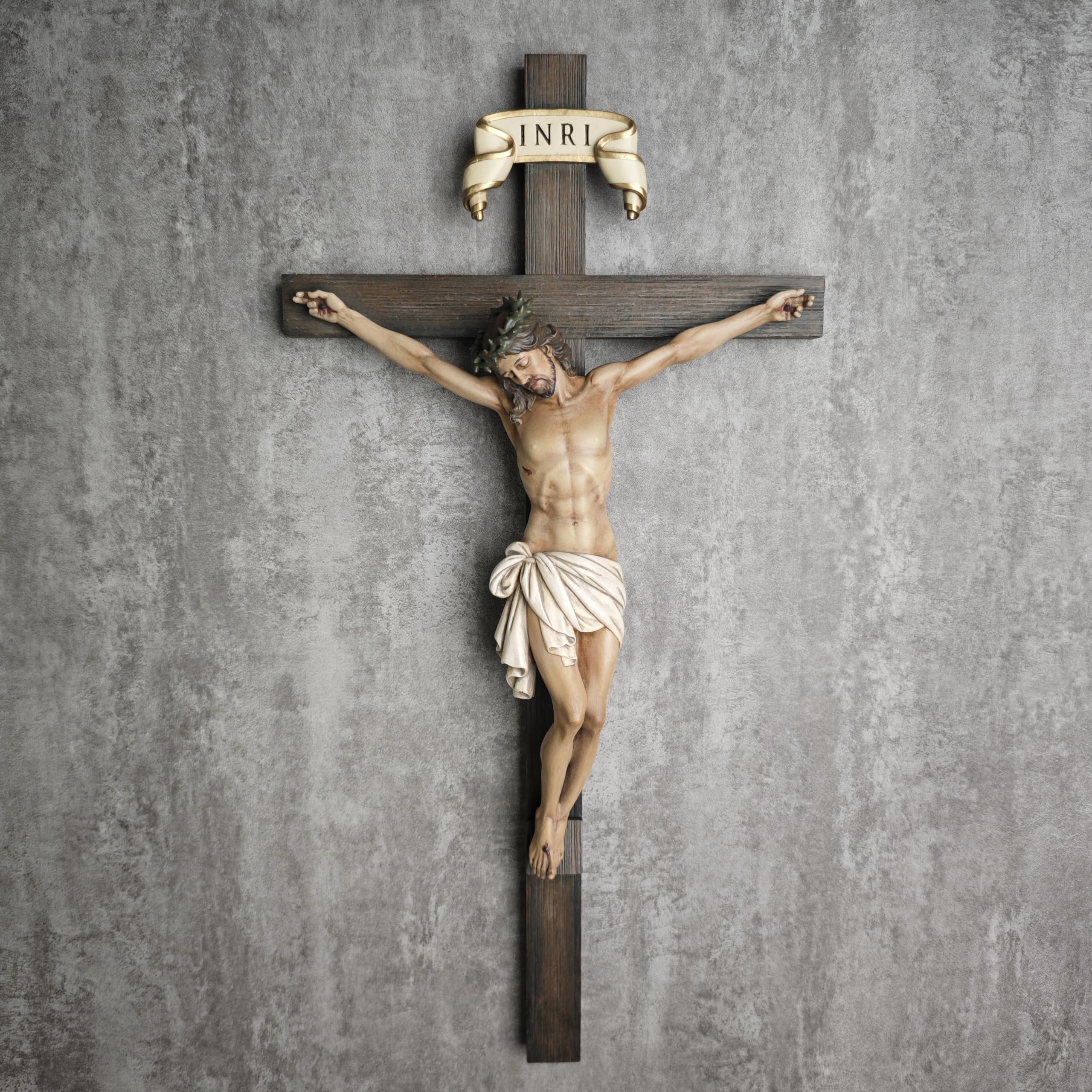 Amazon.co.jp: BCカトリック十字架壁十字架 高さ16インチ イエス