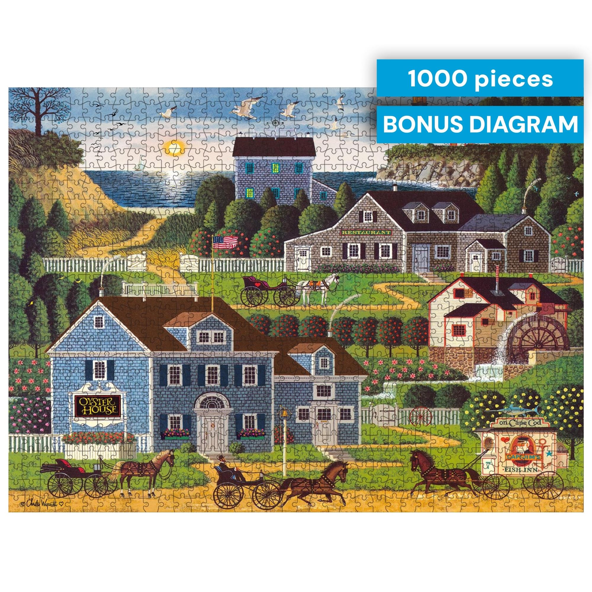 Amazon.com: Buffalo Games – Charles Wysocki Sunset Bay 1000 Piece