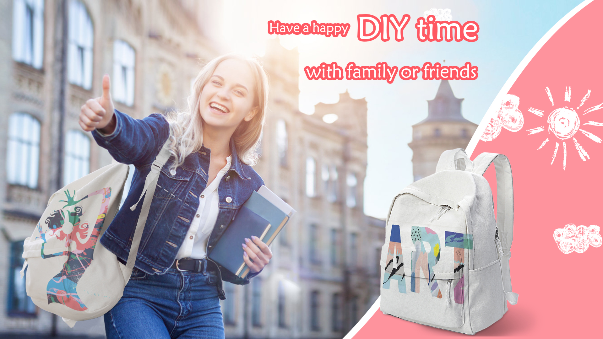 Amazon.com | Zicac Diy Canvas Backpack Daypack Satchel Backpack