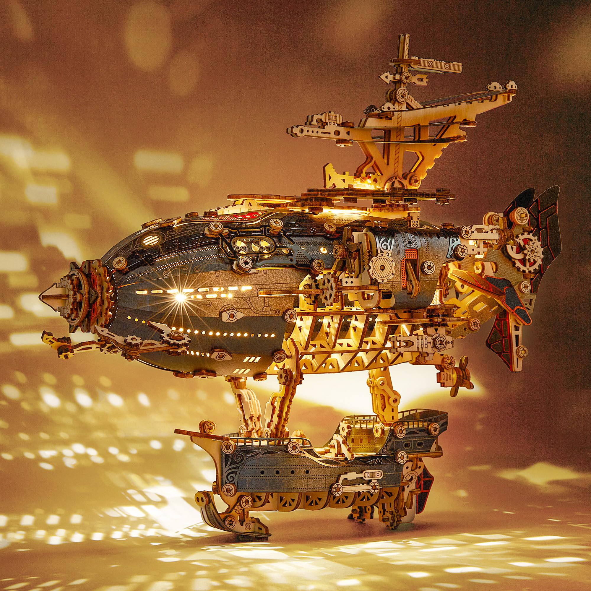 Amazon | FUNPOLA LED 3D木製パズル ファンタジー 飛行船モデル