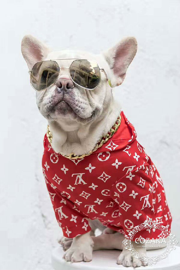 シュプリーム x ルイヴィトン 犬服 パーカー supreme 犬用フーディー