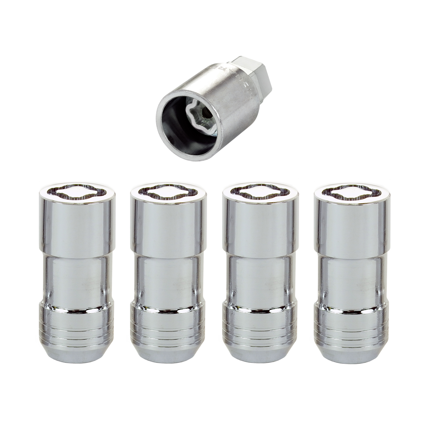 Chrome Cone Seat Wheel Lock Set (M14 x 1.5 Thread Size) – Set of 4