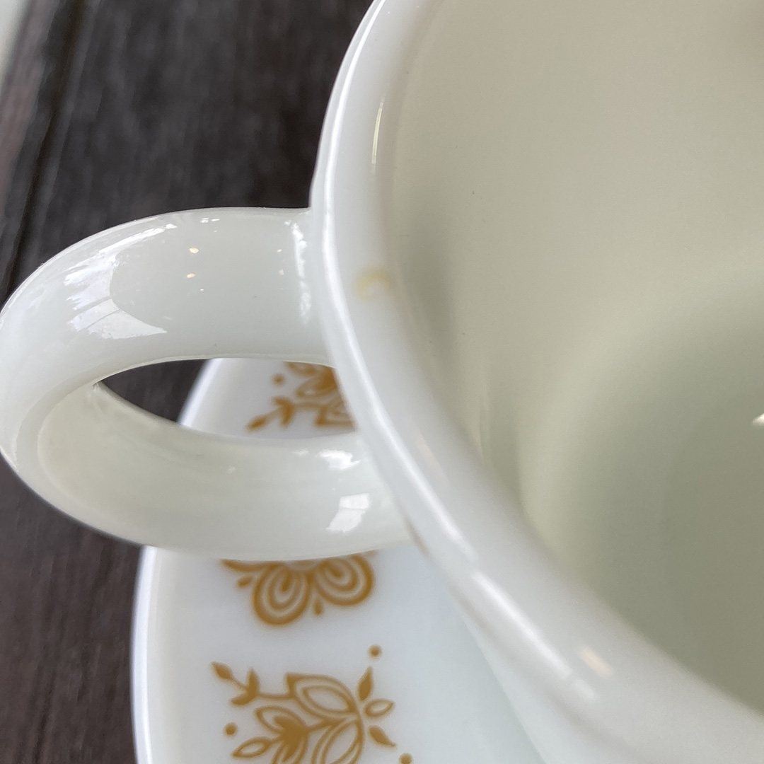 グレイビーボート・ソーサーセット ゴールドバタフライ 1960～1970年代