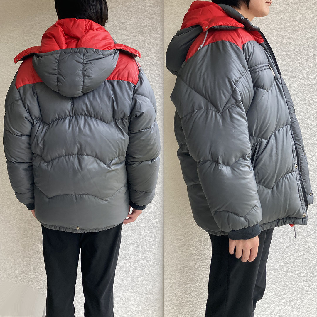 1970-1980's French Down Jacket by MILLET Grey × Red 1970-1980年代