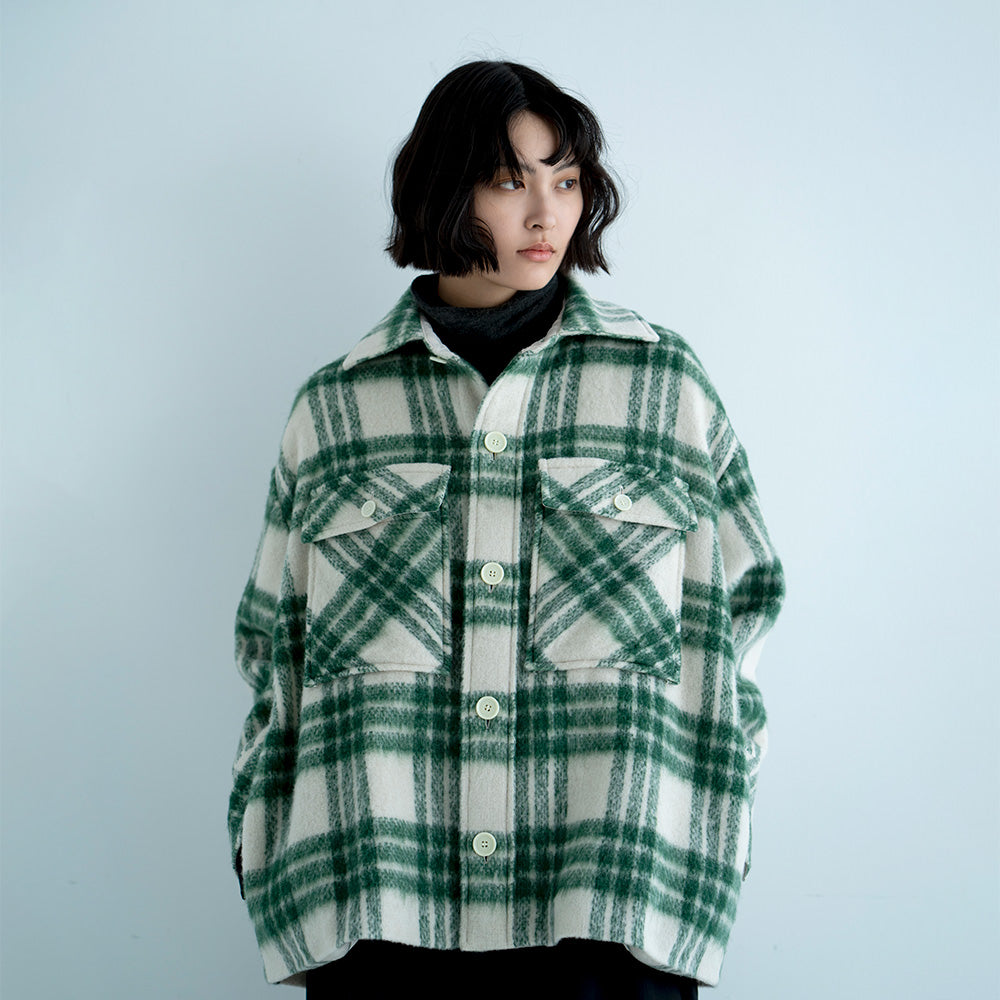 SHAGGY CHECK BIG JKT – MANON ONLINESTORE