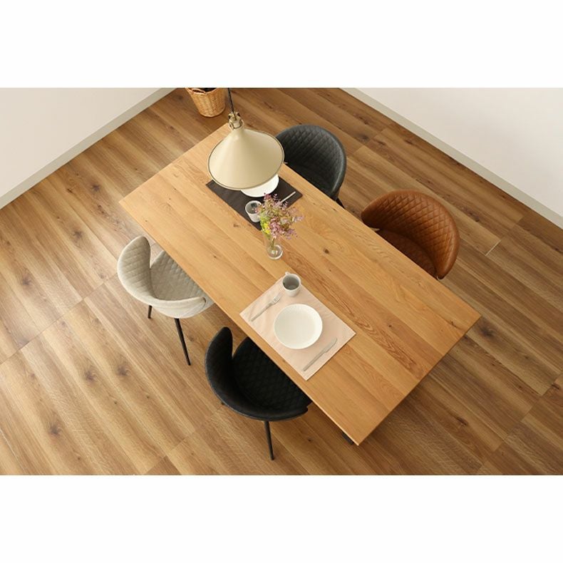 幅190cm ダイニングテーブル（ストレート天板ラバー脚） オーク ナイン3