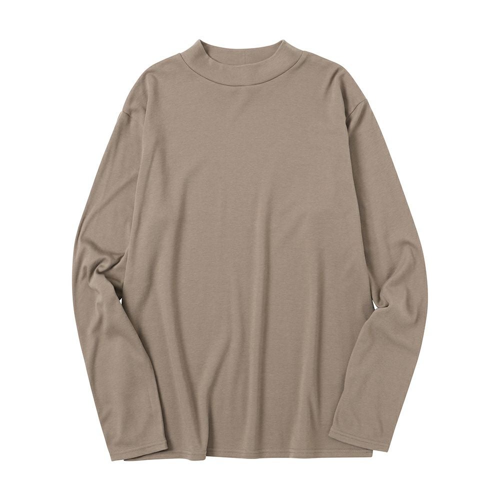 NAVY スムースモックネックロングスリーブTシャツ メンズ