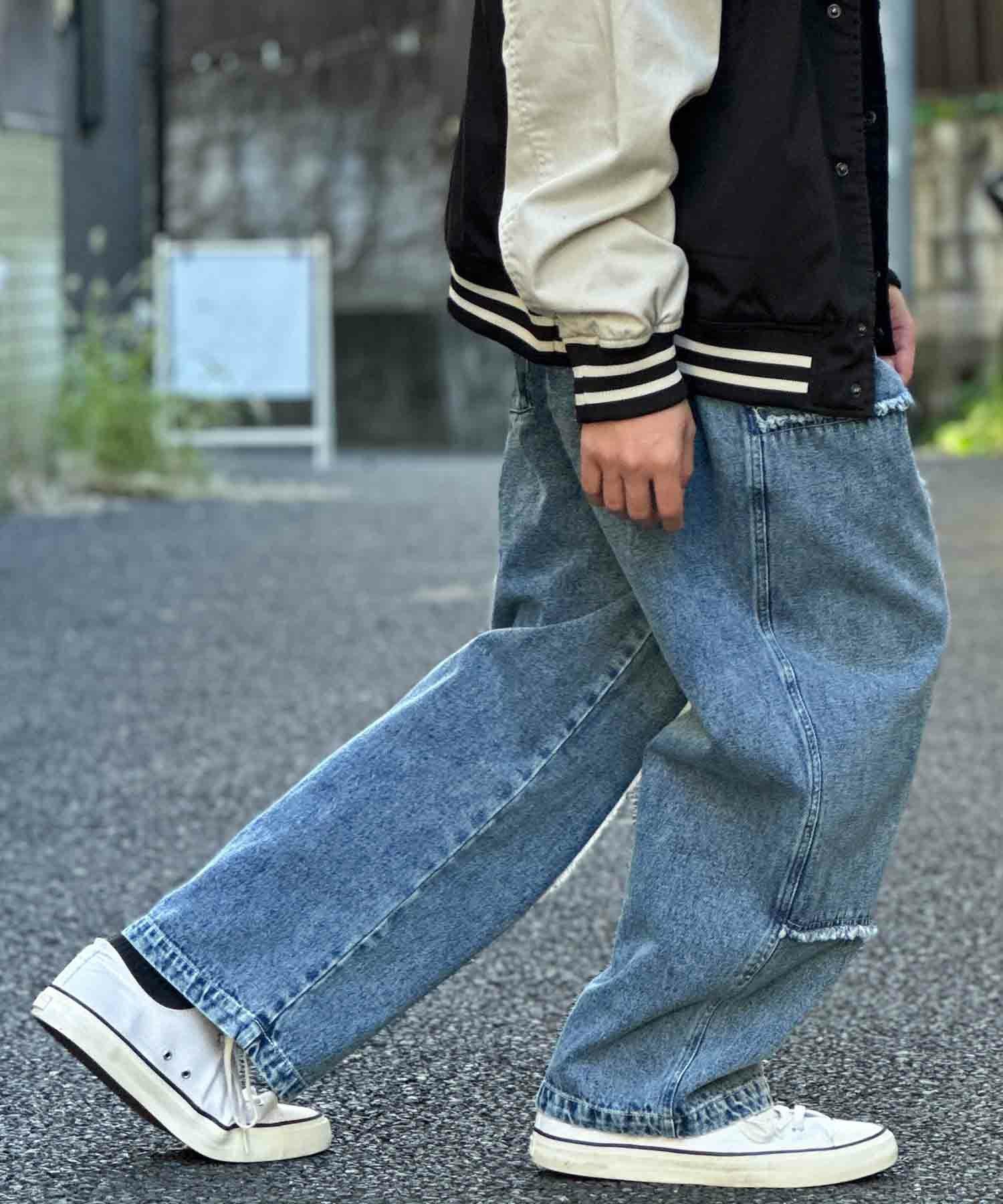 NOBLE PRODUCT ダブルニーデニムパンツ メンズ