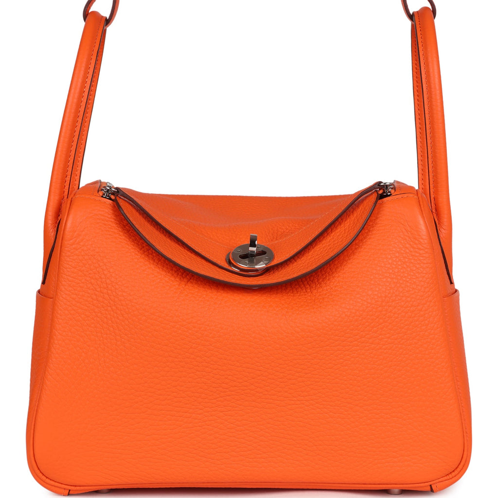 Hermes Lindy 26 Orange Minium Clemence Palladium Hardware