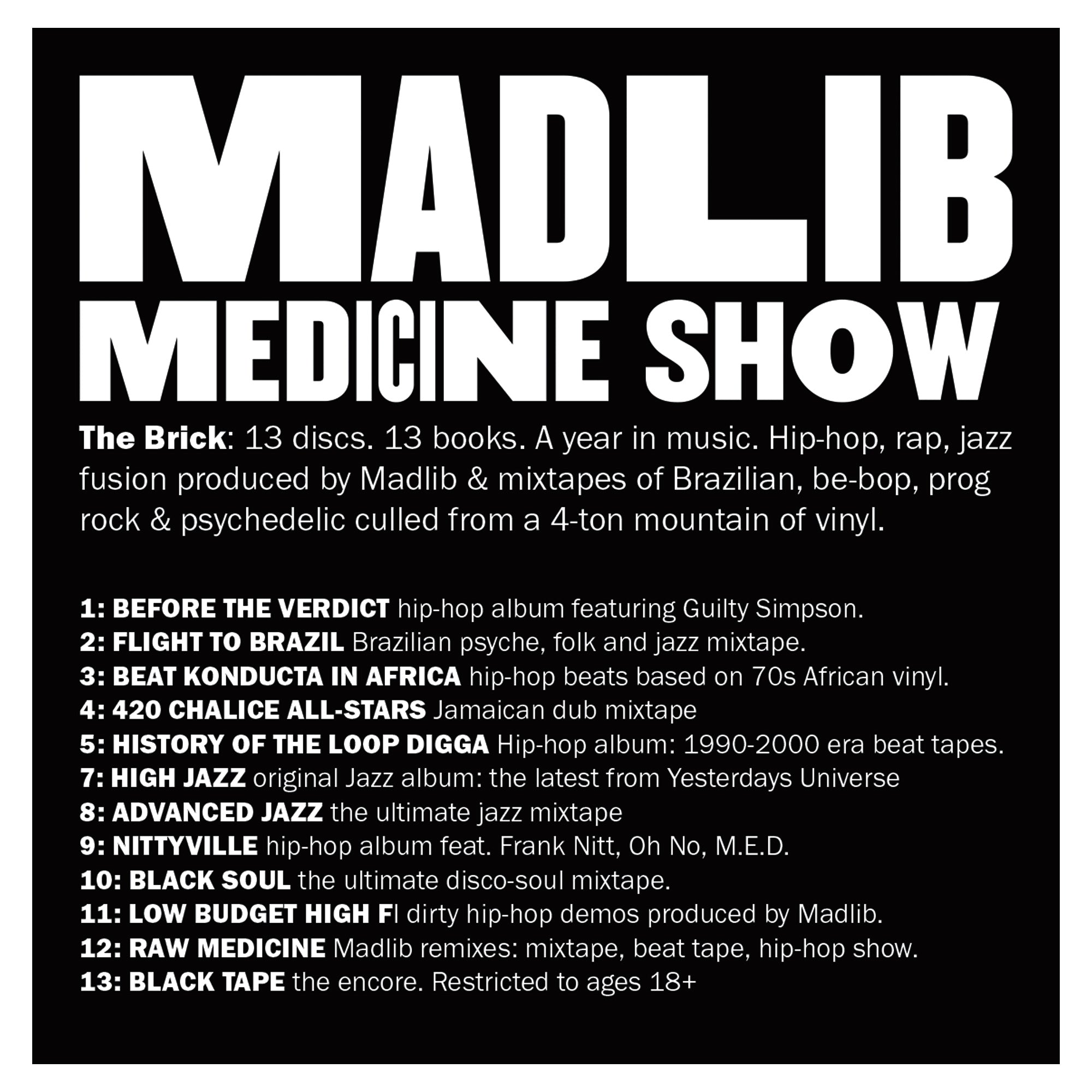 Madlib Medicine Show: The Brick (13xCD) – Madlib Invazion