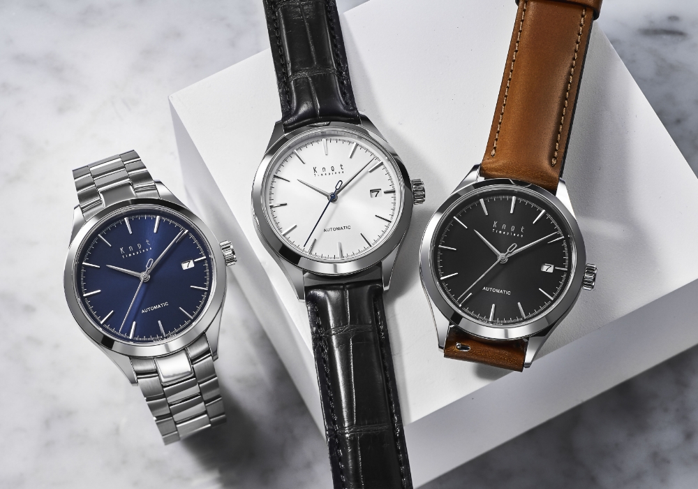 Knot AT-38BKBK 機械式腕時計 メンズ 自動巻き ブラック 日本製 薄型