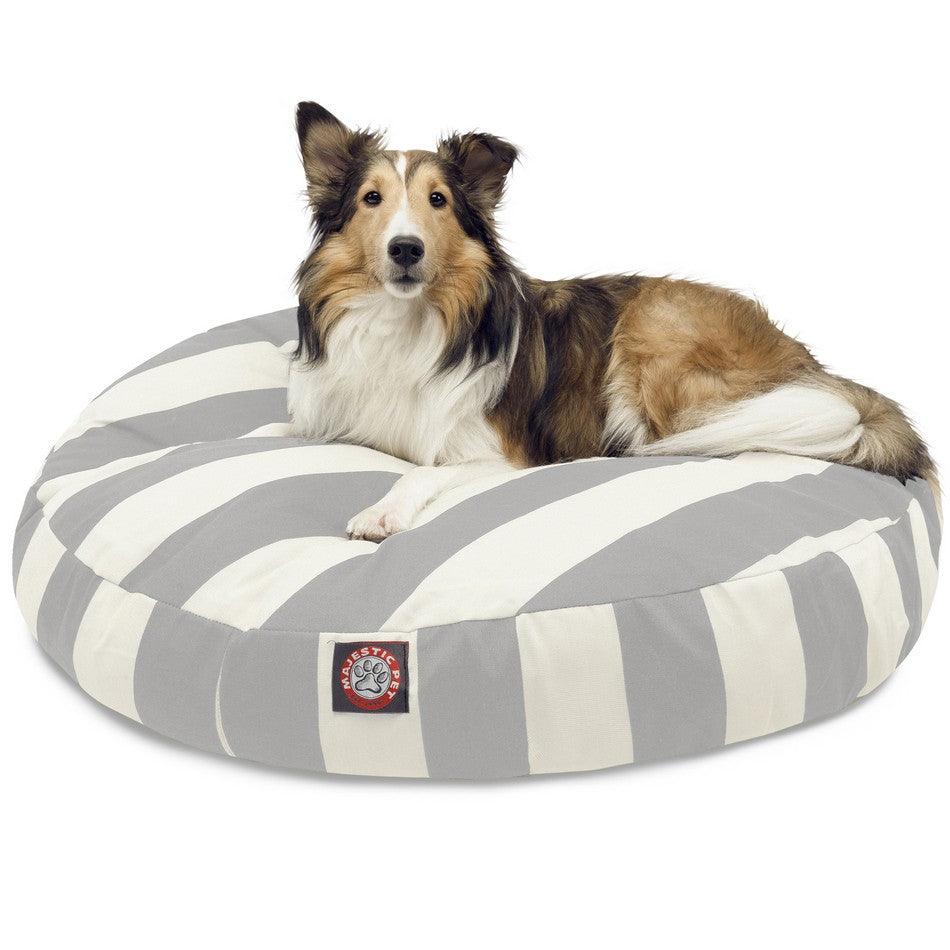 Vertical Stripe Round Dog Bed – Majestic Pet